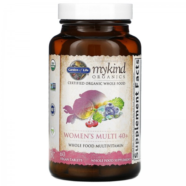 Garden of Life MyKind Organics Women's Multi 40+ 60 Vegan Tablets