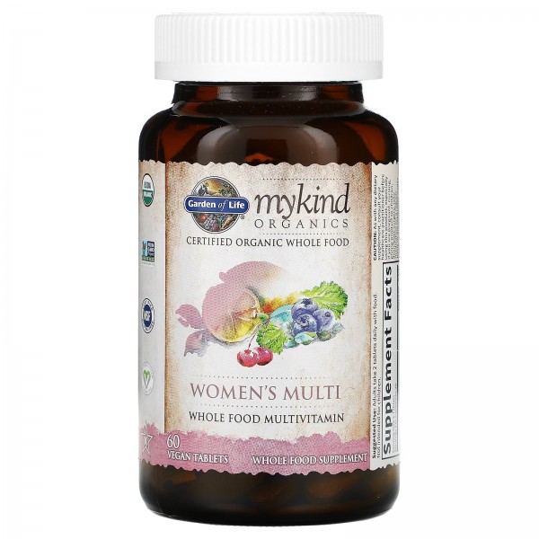 Garden of Life MyKind Organics Women's Multi 60 Vegan Tablets