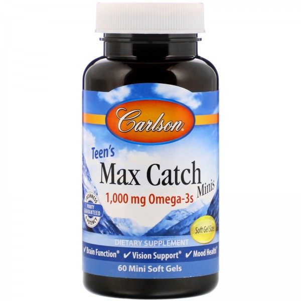 Carlson Labs Teen's Max Catch Minis 500 mg 60 Mini Soft Gels