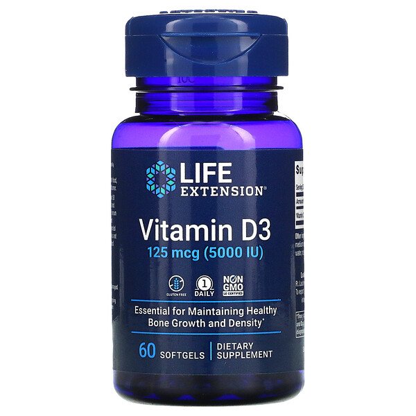 Life Extension Витамин D3 5000 МЕ 60 капсул...