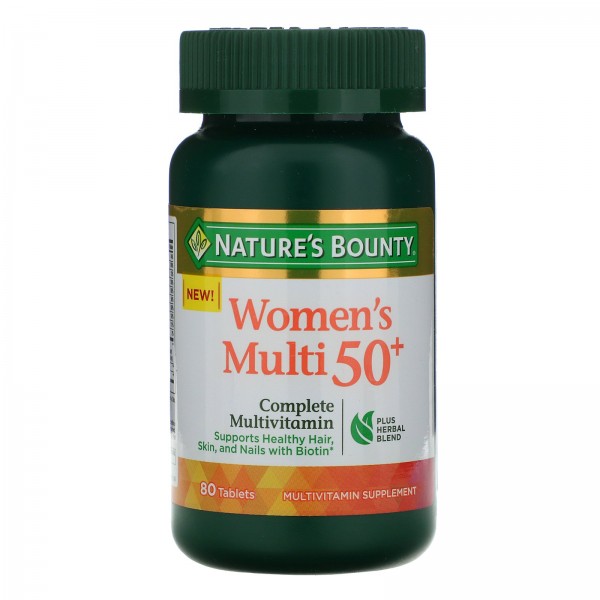 Nature's Bounty Мультивитамин для женщин от 50 лет полный комплекс мультивитаминов 80 таблеток