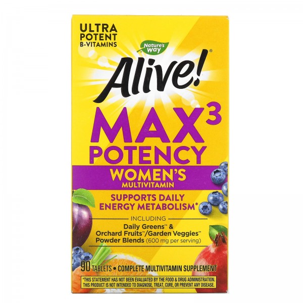 Nature's Way Alive! Max3Potency мультивитамины для женщин 90таблеток