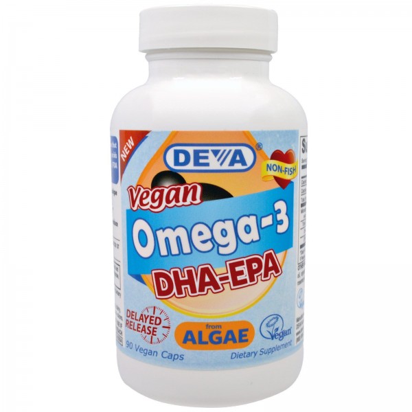 Deva омега-3 для веганов ДКГ и ЭПК 200 мг 90 веганских капсул
