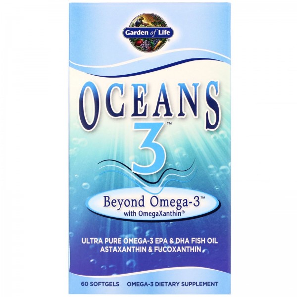 Garden of Life Oceans 3 Beyond Omega-3 с омега-ксантином 60 желатиновых капсул