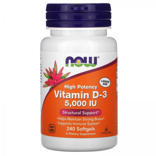 Now Foods Витамин D3 5000 МЕ 240 мягких таблеток
