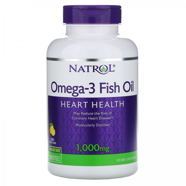 Natrol рыбий жир омега-3 натуральный лимонный вкус...