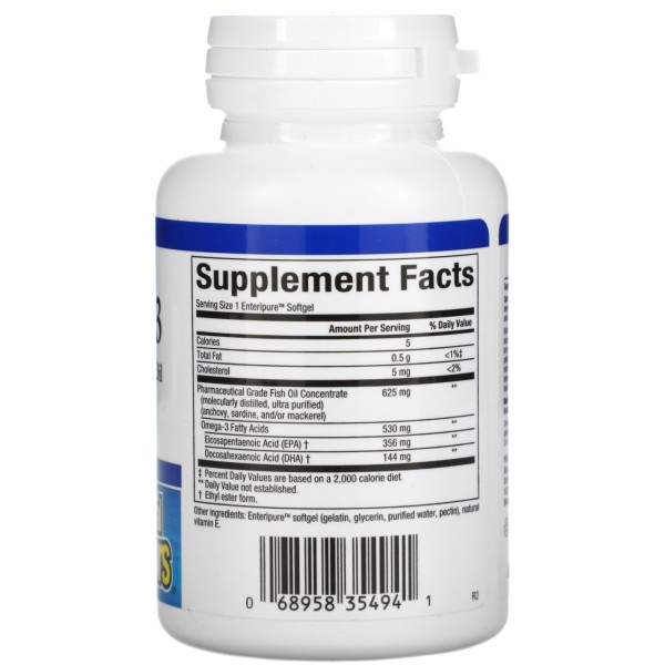 Natural Factors RxOmega-3 Mini-Gels 500 mg 60 Enteripure Softgels