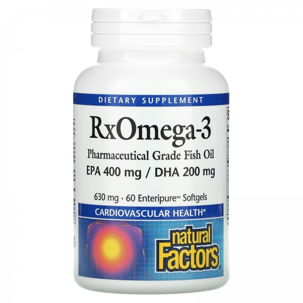 Natural Factors RxOmega-3 630 mg 60 Enteripure Sof...