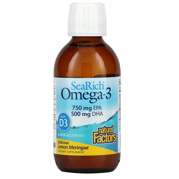 Natural Factors SeaRich Omega-3 with Vitamin D3 De...