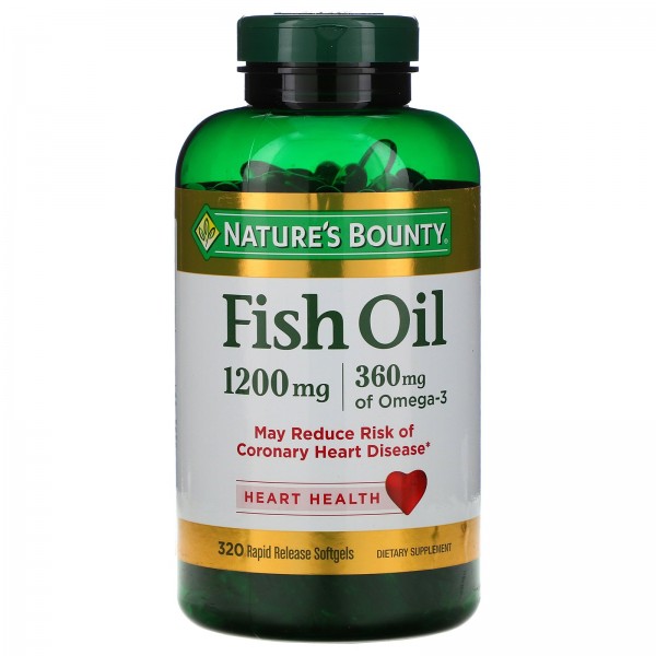 Nature's Bounty Рыбий жир 1200 мг 320 мягких желатиновых капсул с быстрым высвобождением действующего вещества