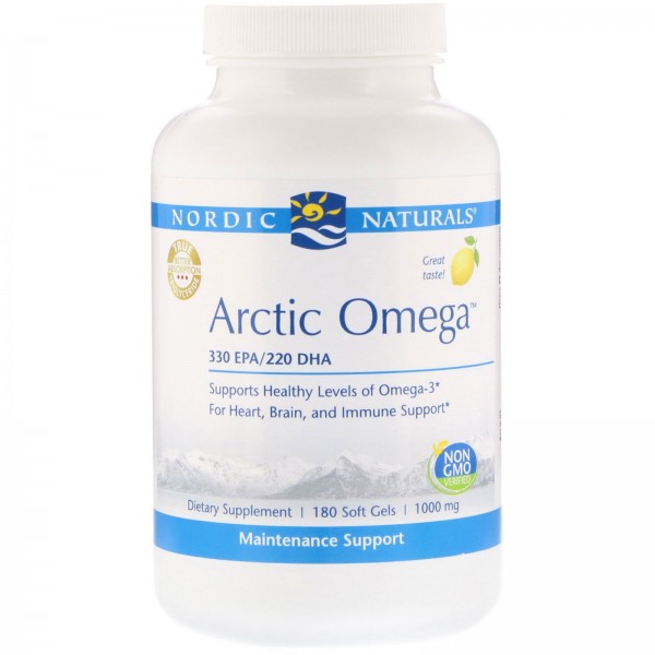 Nordic Naturals Arctic Omega 1000 мг Лимон 180 мягких желатиновых капсул