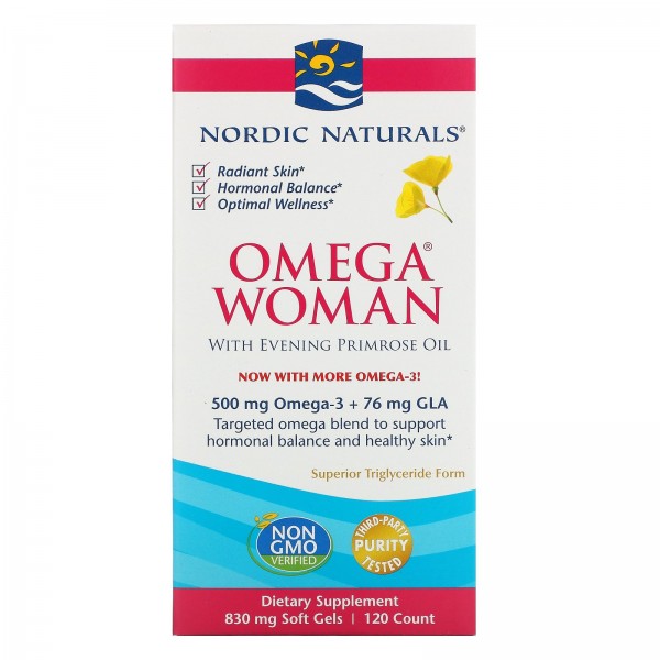 Nordic Naturals Omega Woman с маслом примулы вечерней 120 капсул