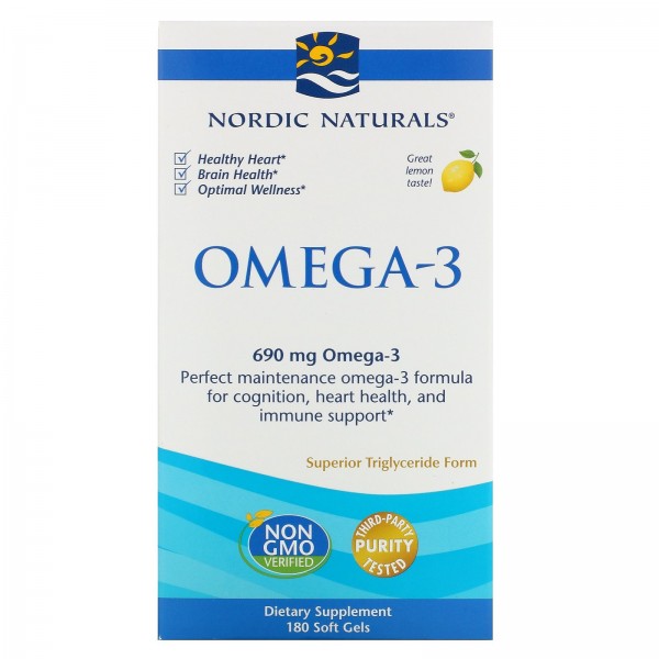 Nordic Naturals Омега-3 690 мг Лимон 180 софтгель...