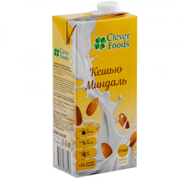 Clever Foods Напиток ореховый кешью `Миндаль` 1000...