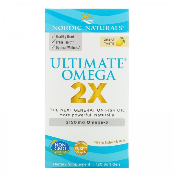 Nordic Naturals Ultimate Omega 2X со вкусом лимона 2150мг 120капсул