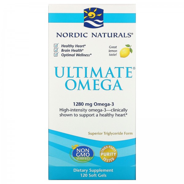 Nordic Naturals Ultimate Omega 1280 мг Лимон 120 капсул