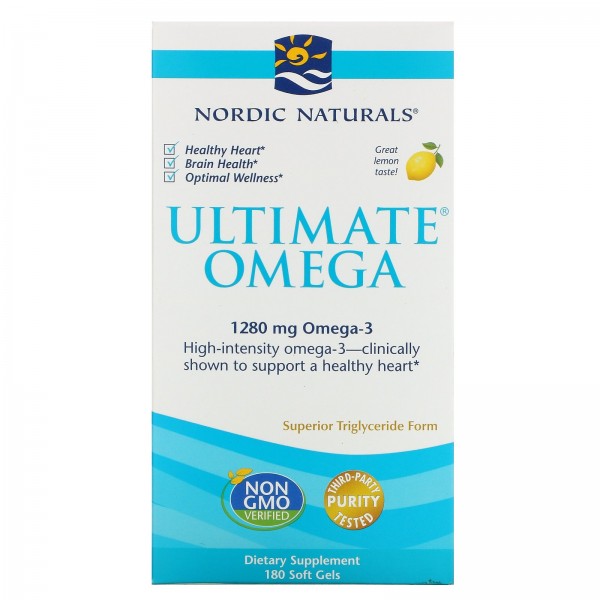 Nordic Naturals Ultimate Omega Лимон 1280 мг 180 капсул