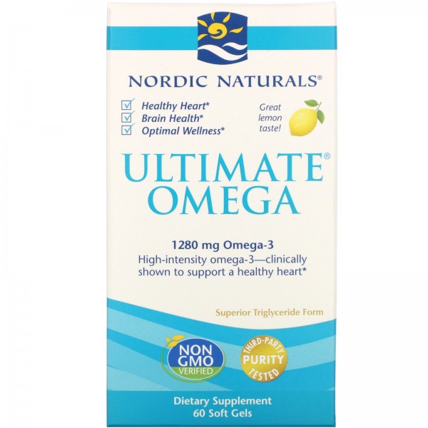 Nordic Naturals Ultimate Omega со вкусом лимона 1280мг 60капсул
