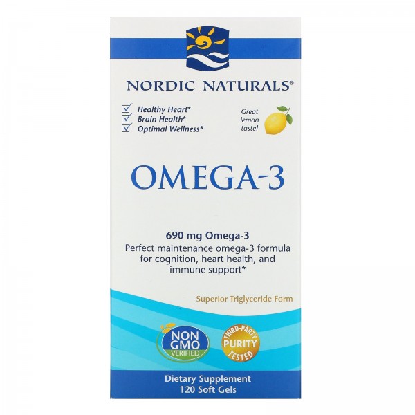 Nordic Naturals Омега-3 Лимон 690 мг 120 капсул