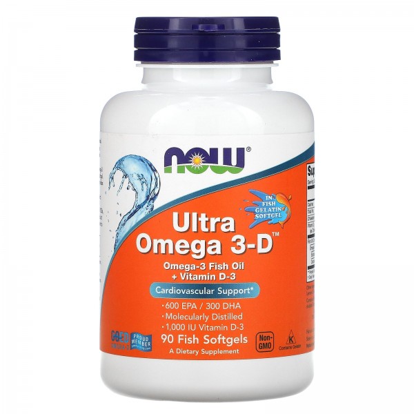 Now Foods Ultra Omega 3-D 90 капсул из рыбьего жел...