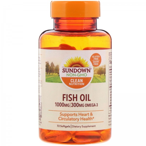 Sundown Naturals Fish Oil 1000 mg 72 Softgels
