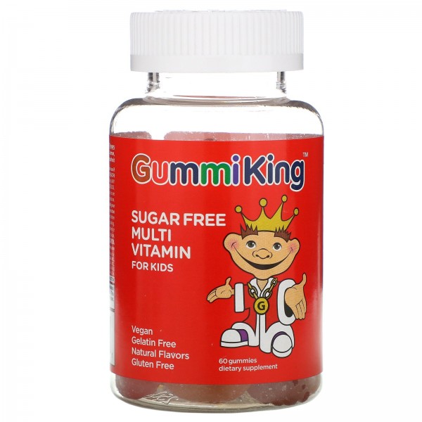 GummiKing Мультивитамины для детей без сахара 60 жевательных конфет