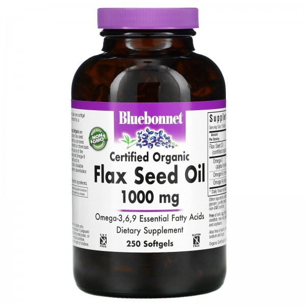 Bluebonnet Nutrition Organic Flax Seed Oil 1000 mg...