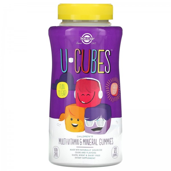 Solgar Мультивитамины U-Cubes для детей Вишня-апельсин 120 жевательных конфет