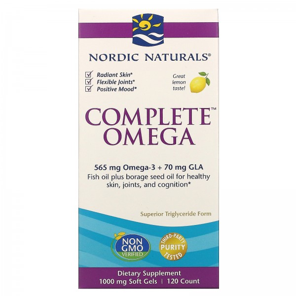 Nordic Naturals Омега-комплекс 1000 мг Лимон 120 желатиновых капсул