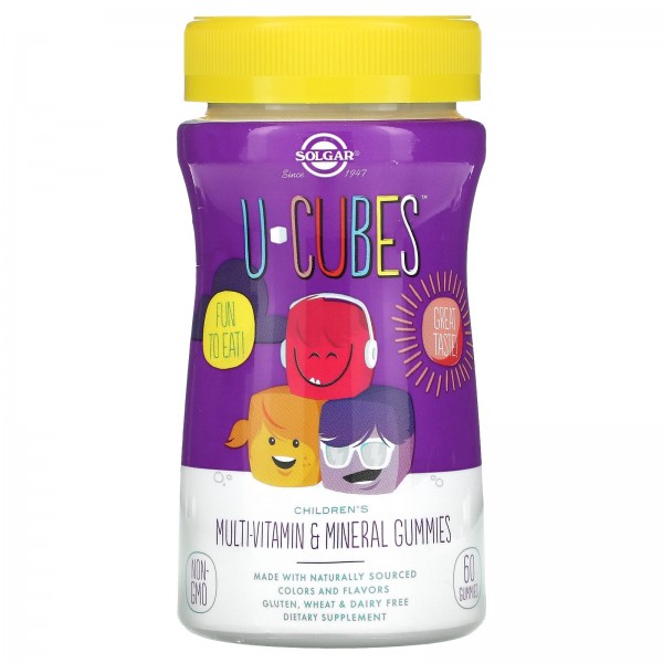 Solgar Мультивитамины U-Cubes для детей Вишня-апельсин 60 жевательных конфет