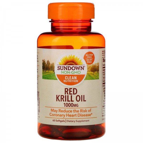 Sundown Naturals Масло красного криля 1000 мг 60 мягких таблеток
