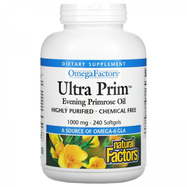 Natural Factors OmegaFactors Ultra Prim масло вечерней примулы 1000 мг 240 мягких желатиновых капсул