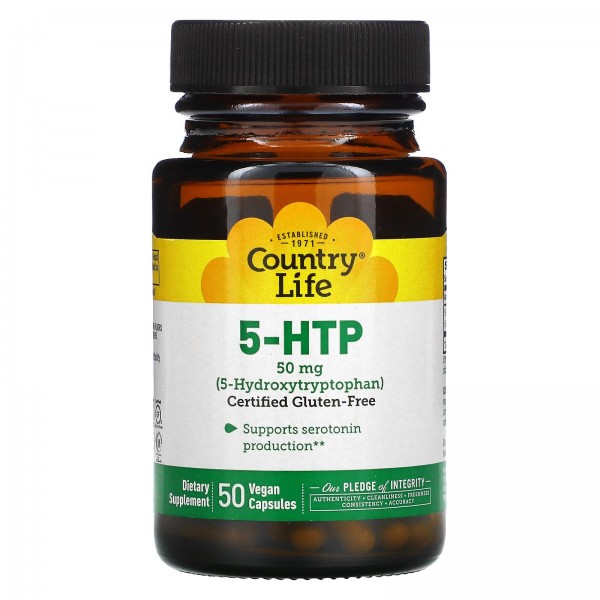 Country Life 5-гидрокситриптофан 50 мг 50 вегетарианских капсул