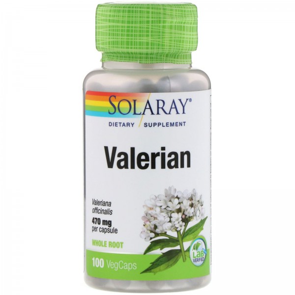Solaray Валериана 470 мг 100 вегетарианских капсул...