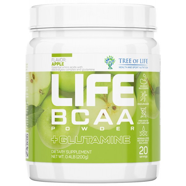 Tree of Life Аминокислоты LIFE BCAA+Glutamine 200 г Яблоко