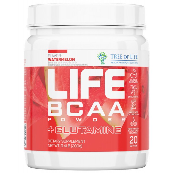 Tree of Life Аминокислоты LIFE BCAA+Glutamine 200 г Арбуз