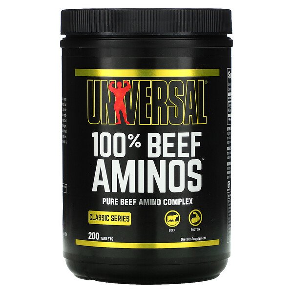 Universal Nutrition Аминокислоты 100% Beef Aminos 200 таблеток