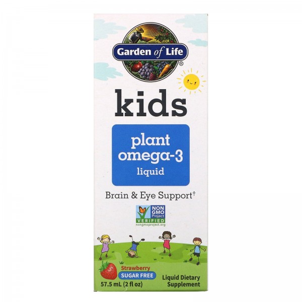 Garden of Life Kids Plant Omega-3 Liquid Strawberr...