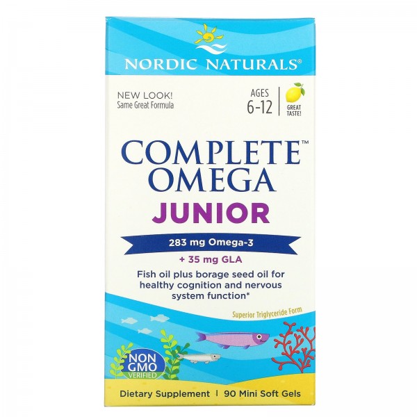 Nordic Naturals Complete Omega для детей от 6 до 12 лет 283 мг Лимон 90 капсул