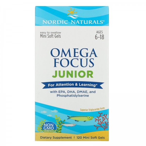 Nordic Naturals Omega Focus Junior для детей 6–18лет 120мягких мини-таблеток