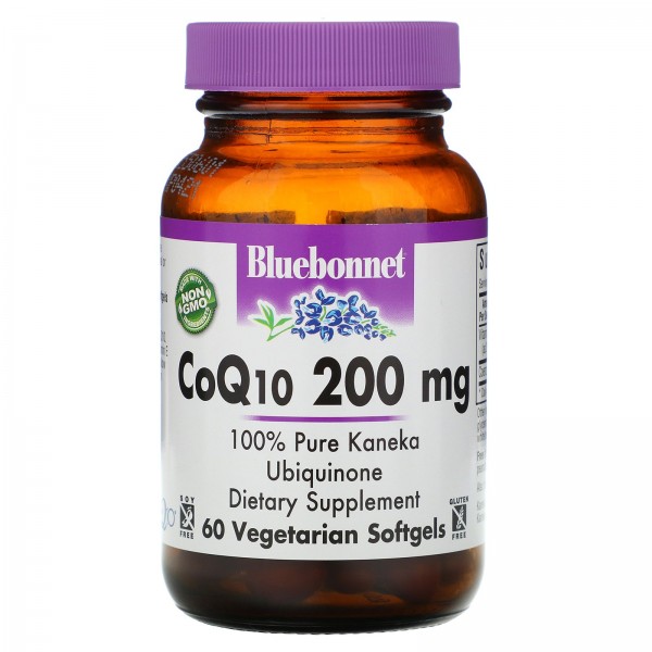 Bluebonnet Nutrition CoQ10 200 мг 60 желатиновых капсул