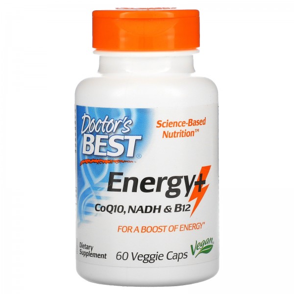 Doctor's Best Energy+ CoQ10 NADH и B12 60 вегетарианских капсул