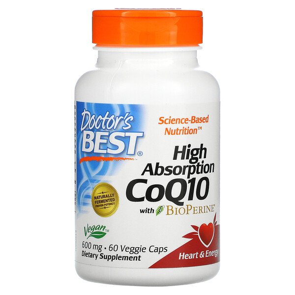 Doctor's Best Коэнзим CoQ10 с BioPerine 600 мг 60 растительных капсул
