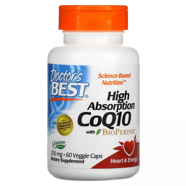 Doctor's Best Коэнзим Q10 с BioPerine 200 мг 60 вегетарианских капсул