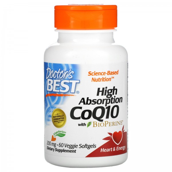 Doctor's Best Коэнзим Q10 с BioPerine 200 мг 60 софтгель
