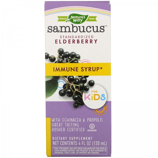 Nature's Way Sambucus Kids стандартизированный экстракт бузины сироп для укрепления иммунитета 120 мл