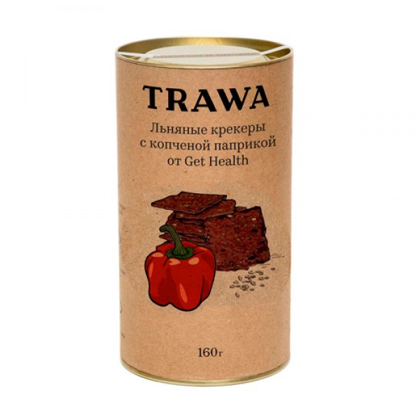 Trawa Крекеры льняные с копчёной паприкой от Get Health 160 г