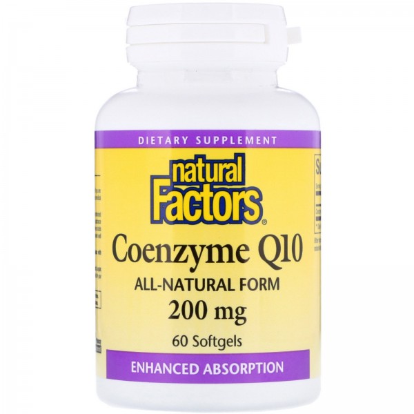 Natural Factors коэнзимQ10 200мг 60мягких таблеток