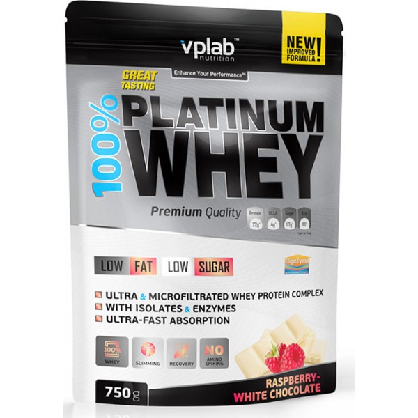 VP Laboratory 100% Platinum Whey 750 г Малина-белый шоколад