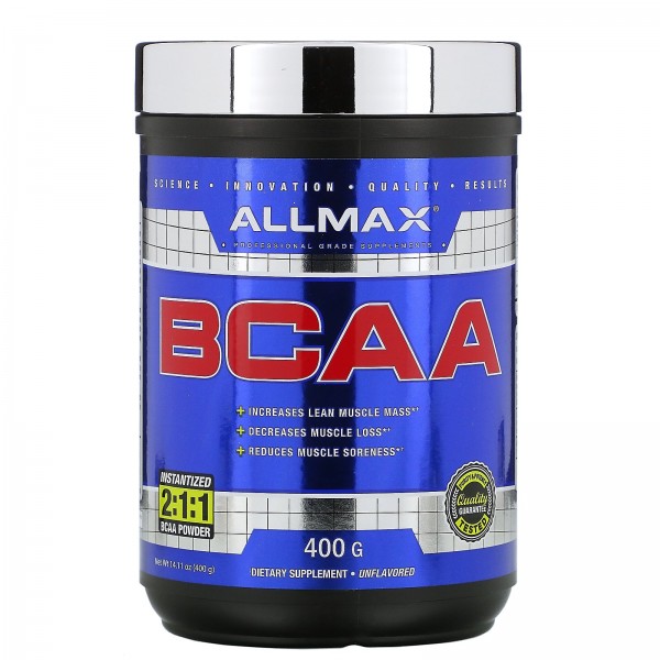ALLMAX Nutrition BCAA быстрорастворимый продукт соотношение 2:1:1 неароматизированный порошок 400 г